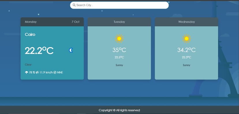 Weather App project by Amr El-Qattan